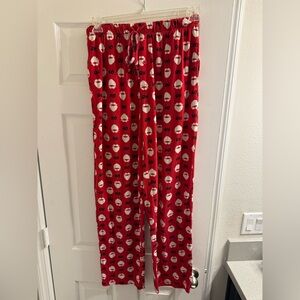 Santa Print Red Unisex Pajama Pants